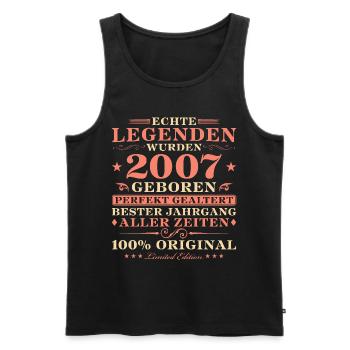 Jahrgang 2007 Perfekt Gealtert Geburtstag Geschenk - Männer Premium Bio Tank Top - Schwarz - Vorne - Michal (187cm)
