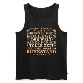 Kollege Abschied Bester Arbeitskollege Rente - Männer Premium Bio Tank Top - Schwarz - Vorne - Michal (187cm)