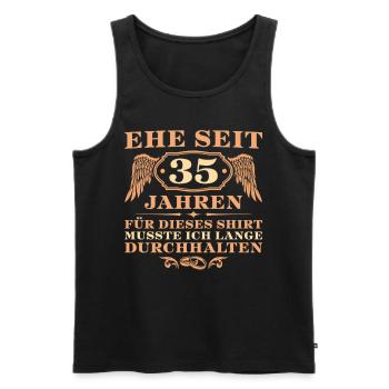 35. Hochzeitstag Leinwandhochzeit Geschenkidee - Männer Premium Bio Tank Top - Schwarz - Vorne - Michal (187cm)