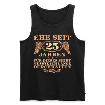 25. Hochzeitstag Silberne Hochzeit Geschenkidee - Männer Premium Bio Tank Top - Schwarz - Vorne - Michal (187cm)