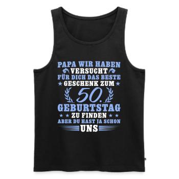 50 Jahre alt Papa 50. Geburtstag Geschenkidee - Männer Premium Bio Tank Top - Schwarz - Vorne - Michal (187cm)