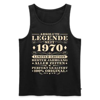 55. Geburtstag Absolute Legende seit 1970 - Männer Premium Bio Tank Top - Schwarz - Vorne - Michal (187cm)
