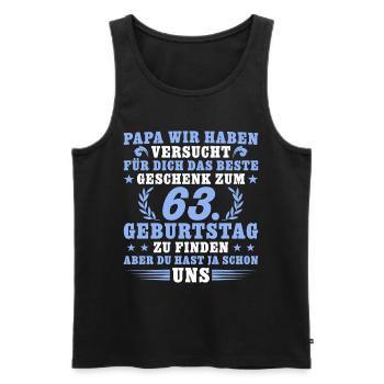 63 Jahre alt Papa 63. Geburtstag Geschenk - Männer Premium Bio Tank Top - Schwarz - Vorne - AI Model Male 178 light (178cm)