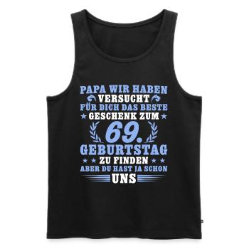 69 Jahre alt Papa 69. Geburtstag Geschenk - Männer Premium Bio Tank Top - Schwarz - Vorne - AI Model Male 178 light (178cm)