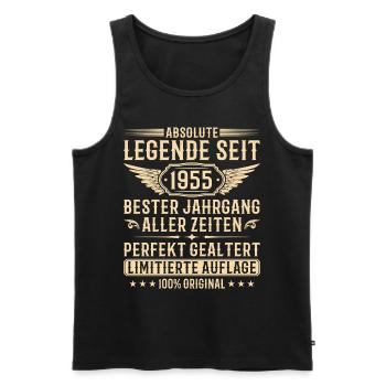 Jahrgang 1955 Perfekt Gealtert 70. Geburtstag - Männer Premium Bio Tank Top - Schwarz - Vorne - Michal (187cm)