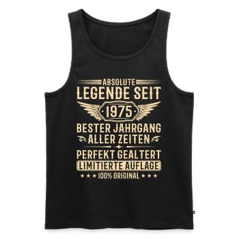Jahrgang 1975 Perfekt Gealtert 50. Geburtstag - Männer Premium Bio Tank Top - Schwarz - Vorne - Michal (187cm)