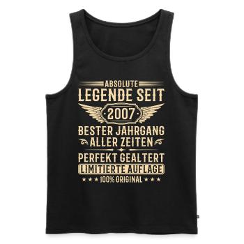 Jahrgang 2007 Perfekt Gealtert 18. Geburtstag - Männer Premium Bio Tank Top - Schwarz - Vorne - Michal (187cm)