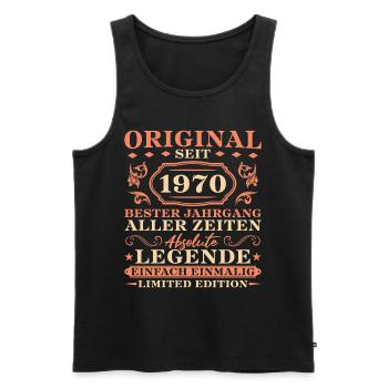 Original seit 1970 Jahrgang Geburtstag - Männer Premium Bio Tank Top - Schwarz - Vorne - Michal (187cm)