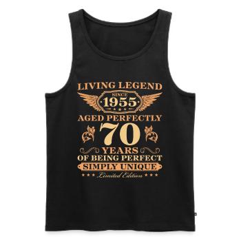 1955 Jahrgang geboren Einzigartig 70 Geburtstag - Männer Premium Bio Tank Top - Schwarz - Vorne - Michal (187cm)