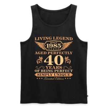 1985 Jahrgang geboren Einzigartig 40 Geburtstag - Männer Premium Bio Tank Top - Schwarz - Vorne - AI Model Male 178 light (178cm)
