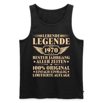 55. Geburtstag Lebende Legende seit 1970 - Männer Premium Bio Tank Top - Schwarz - Vorne - Michal (187cm)