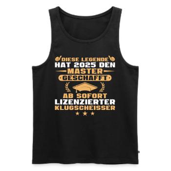 Master geschafft Bestandenes Studium 2025 - Männer Premium Bio Tank Top - Schwarz - Vorne - Michal (187cm)