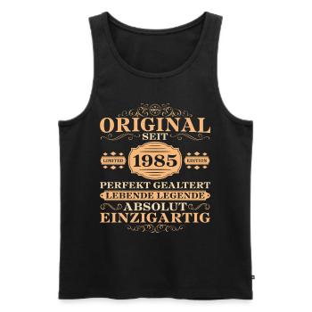 1985 Jahrgang Geburtstag Absolut Einzigartig - Männer Premium Bio Tank Top - Schwarz - Vorne - Michal (187cm)