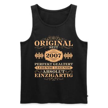 2007 Jahrgang Geburtstag Absolut Einzigartig - Männer Premium Bio Tank Top - Schwarz - Vorne - AI Model Male 178 light (178cm)