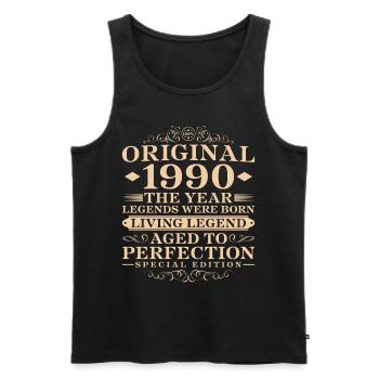 35. Geburtstag Original seit 1990 - Männer Premium Bio Tank Top - Schwarz - Vorne - Michal (187cm)