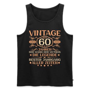 60 Jahre Vintage Mann 60. Geburtstag - Männer Premium Bio Tank Top - Schwarz - Vorne - Michal (187cm)