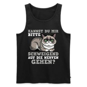 Kannst du bitte schweigend auf die Nerven gehen - Männer Premium Bio Tank Top - Schwarz - Vorne - Michal (187cm)