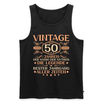 50 Jahre Vintage Mann 50. Geburtstag - Männer Premium Bio Tank Top - Schwarz - Vorne - Michal (187cm)