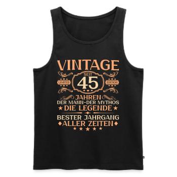 45 Jahre Vintage Mann 45. Geburtstag - Männer Premium Bio Tank Top - Schwarz - Vorne - Michal (187cm)