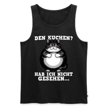Dicke Katze Naschkatze Lustiger Spruch - Männer Premium Bio Tank Top - Schwarz - Vorne - Michal (187cm)