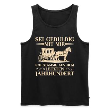 Sei geduldig mit mir Alter Mann - Männer Premium Bio Tank Top - Schwarz - Vorne - AI Model Male 178 light (178cm)