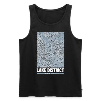 Lake District | Map Topography Grunge - Men's Premium Organic Tank Top - black - Front - AI Model Male 178 light (178cm)