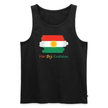 Her Biji Kurdistan Flag - Kurds Kurdish Kurdish - Men's Premium Organic Tank Top - black - Front - AI Model Male 178 light (178cm)