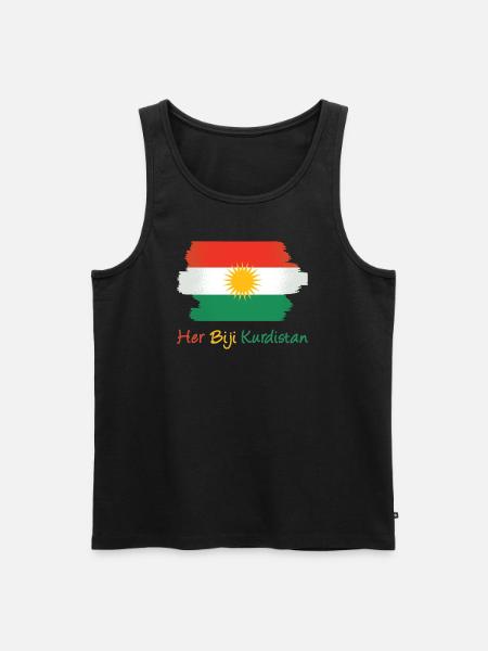 Haar Biji Koerdische vlag - Koerden Koerdisch Koerdisch - Mannen Premium Bio Tanktop - zwart