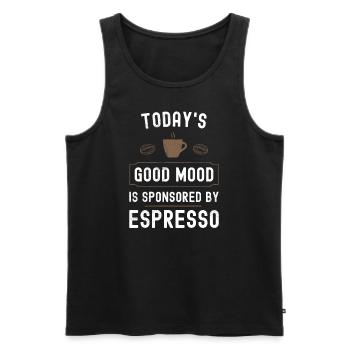 Today Good Mood is sponsored by Espresso - Männer Premium Bio Tank Top - Schwarz - Vorne - AI Model Male 178 light (178cm)
