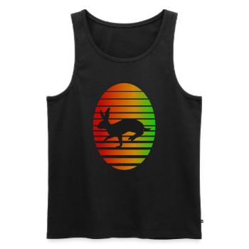 Hase - Männer Premium Bio Tank Top - Schwarz - Vorne - AI Model Male 178 light (178cm)
