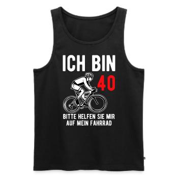 40 Geburtstag Party Ehemann lustiges Biker Fahrrad - Männer Premium Bio Tank Top - Schwarz - Vorne - Michal (187cm)