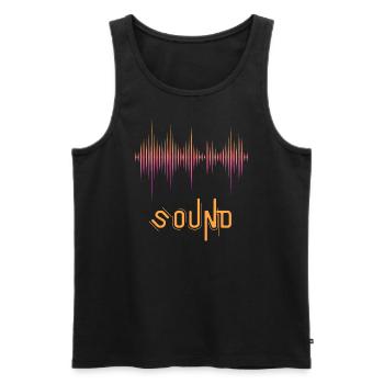 Stylishes Klangwellen Design - Männer Premium Bio Tank Top - Schwarz - Vorne - AI Model Male 178 light (178cm)