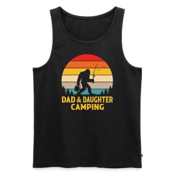 Sasquatch Dad & Daughter Camping Lover Sasquatch - Männer Premium Bio Tank Top - Schwarz - Vorne - AI Model Male 178 light (178cm)