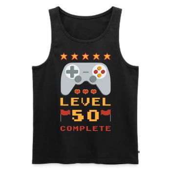 50th Birthday Level 50 Complete - Men's Premium Organic Tank Top - black - Front - Michal (187cm)