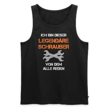 Schrauber Mechaniker Werkstatt Witziger Spruch - Männer Premium Bio Tank Top - Schwarz - Vorne - Michal (187cm)