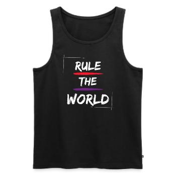 Rule the World - Männer Premium Bio Tank Top - Schwarz - Vorne - Michal (187cm)