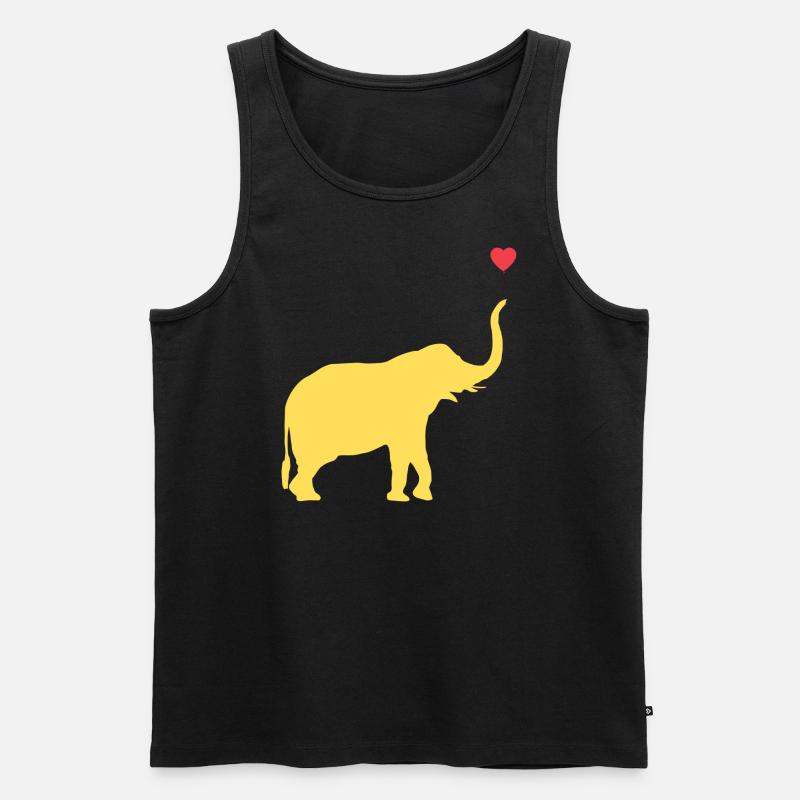 Elefant - Männer Premium Bio Tank Top - Schwarz