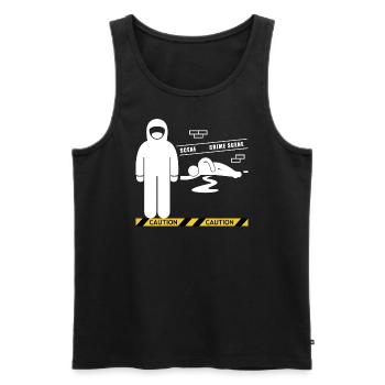 Tatort Forensics T-Shirt - Männer Premium Bio Tank Top - Schwarz - Vorne - Michal (187cm)
