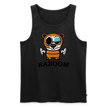 Mad Cat - Men's Premium Organic Tank Top - black - Front - Michal (187cm)