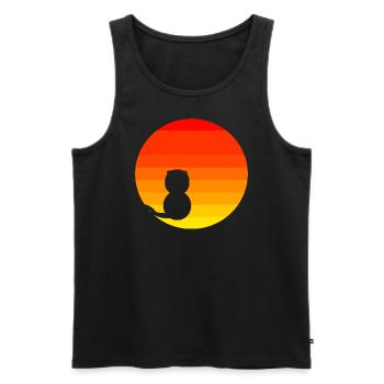 Sunset Cat Sun Idée cadeau - Débardeur bio Premium Homme - noir - Devant - Michal (187cm)
