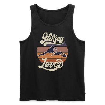 Wandern Natur Hiking Lover - Männer Premium Bio Tank Top - Schwarz - Vorne - Michal (187cm)