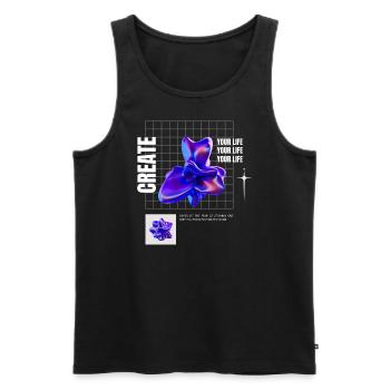 Create your life - Männer Premium Bio Tank Top - Schwarz - Vorne - AI Model Male 178 light (178cm)