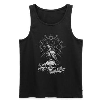 gothic wikinger rabe - Männer Premium Bio Tank Top - Schwarz - Vorne - Michal (187cm)