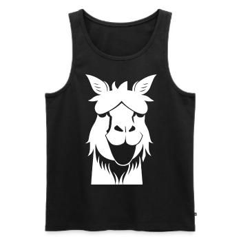 Drôle de lama Silhouette Cheeky Fun Lamas - Débardeur bio Premium Homme - noir - Devant - Michal (187cm)