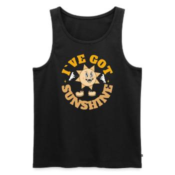 Sonnenschein in meinem Herzen - Männer Premium Bio Tank Top - Schwarz - Vorne - Michal (187cm)