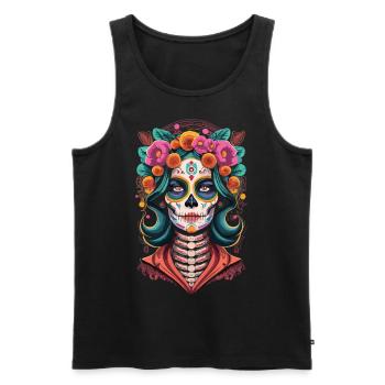 Tradition and Beauty - Mexican Festival of the Dead - Men's Premium Organic Tank Top - black - Front - Michal (187cm)