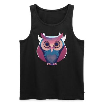 Dreaming Owl (Dreamy Animals Collection) - Men's Premium Organic Tank Top - black - Front - AI Model Male 178 light (178cm)