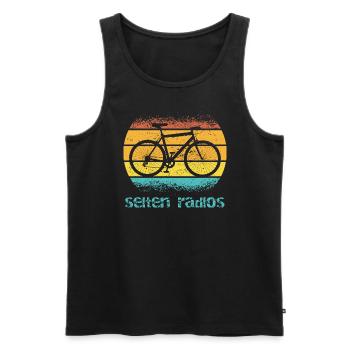 selten radlos - Männer Premium Bio Tank Top - Schwarz - Vorne - Michal (187cm)