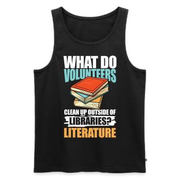What Do Volunteers Libraries Literature - Männer Premium Bio Tank Top - Schwarz - Vorne - Michal (187cm)