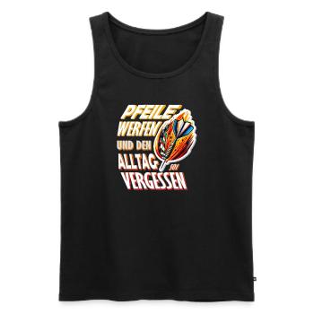 Dart Pfeile werfen und Alltag vergessen 501 Darts - Männer Premium Bio Tank Top - Schwarz - Vorne - Michal (187cm)